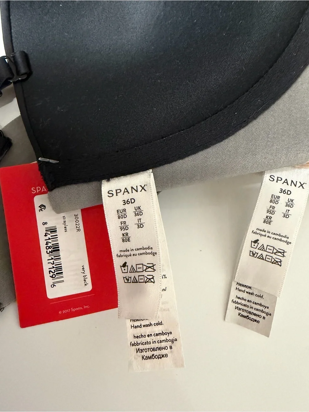 2 SPANX Black and Beige Bra - 36D